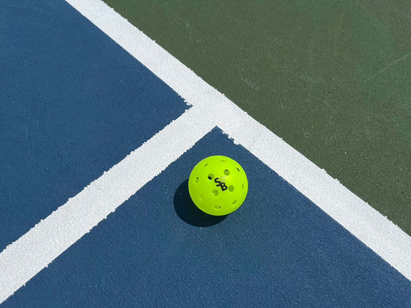Pickleball on a court